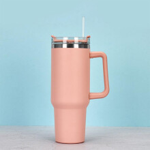 (Pink) [UK Local] 40 oz Tumbler with Handle and Straw, Insulated Stainless Steel Tumbler, Double Vacuum Travel Mug Coffee Cup Drinkware Flasks