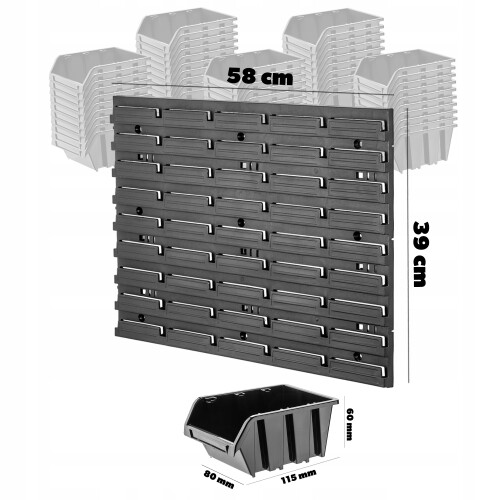 KADAX Werkstatttafelwand 58x39cm 35 Tabletts 2