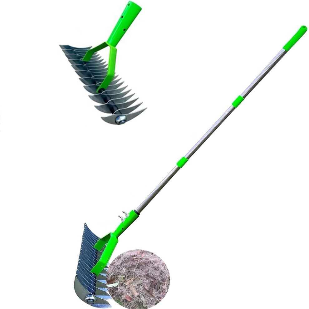 1.7M Lawn Aerator Scarifier With Handle, Manual Lawn Aeration Tool For Lawn Care, Moss Removal Tool-image-OPC-PKTWKTM-NEW