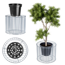 KADAX Gabionen-Blumentopf-Abdeckung, Gabionen-Stahl, für Blumen, Stein, Garten im Freien