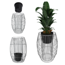 KADAX Gabionen-Garten-Blumentopf aus Stahl, 87 cm, verzinkt