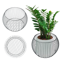 KADAX Gabione Blumentopf Garten Gabione Stahl verzinkt 65cm rund
