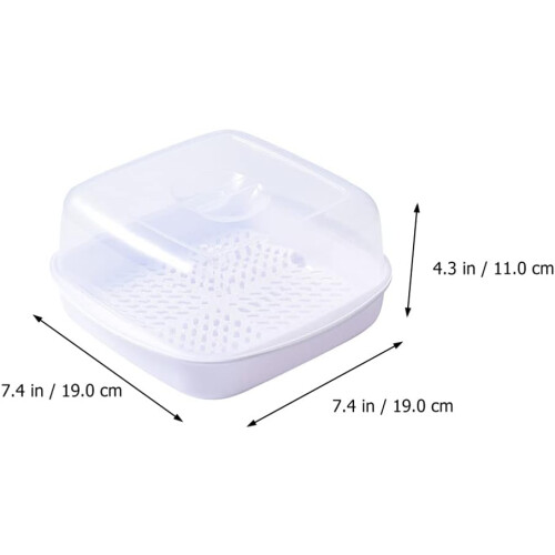 Microwave Cookware Steamer Microwavable Fish And Veggie Steamer White Container 1