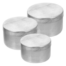 3 stück aluminium-wägebehälter mit deckel für pulver und flüssigkeiten