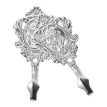 2 rosenmuster zinklegierung gardinenhalter haken silber