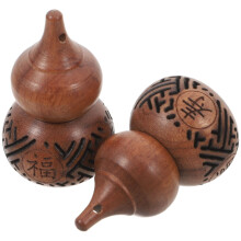 2Stk Gourde Form Aroma Perlen Behälter Säckchen Holz Geschnitzt