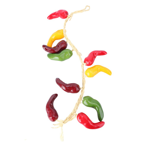 3 pcs hanging fake peppers artificial string colorful pendant