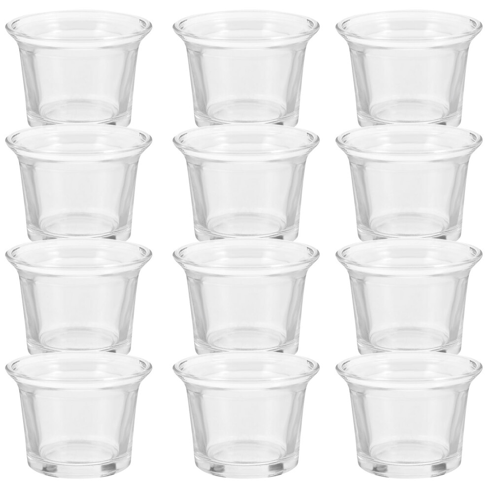 12Pcs Clear Glass Candle Cups Holder For Votive Tealight Candles-image-OPC-PKTXFB8-NEW