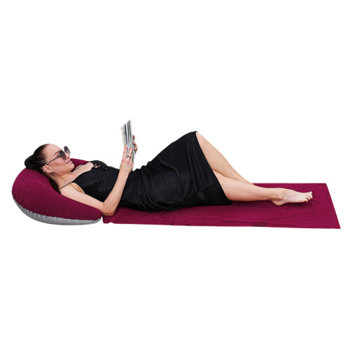 Inflatable Outdoor Sand Pad Waterproof Blanket Soft-Red