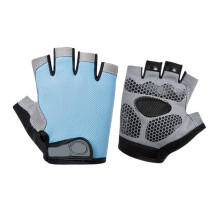 Ergonomic Half Finger Sports Gloves Breathable Sun-Light blue L