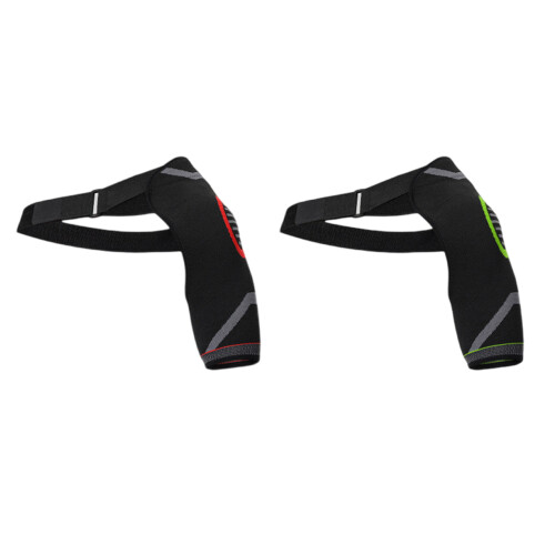 Adjustable Shoulder Support Sleeve For Gym-Black and red L 1