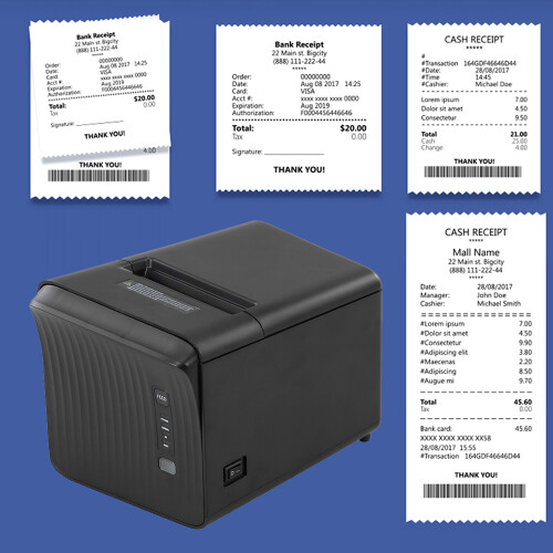 USB Thermal Printer 250mm/s 80mm Paper Auto Cutter UK Plug 2