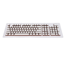 (White Deep Coffee Characters) Keyboard Keycaps 110 Keys FOS Wear Resistant White Deep Coffee