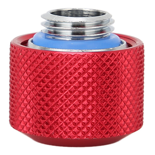 (Blue) Tube Compression Fitting Premium Brass Quick Screw Red