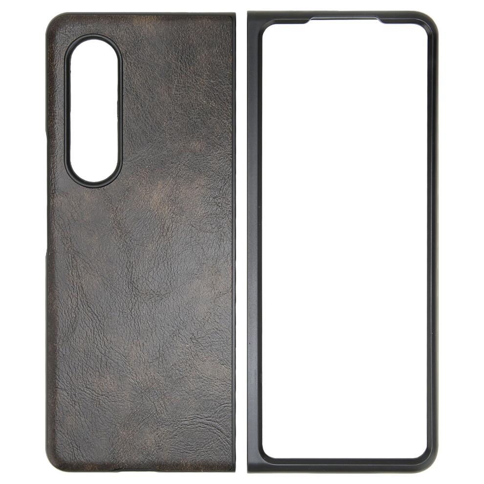 (Black) Leather Phone Case For Galaxy Z Fold 3 Dustproof Folding Screen Green Green,Black 609610444053