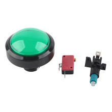 (White) 60mm Convex Button 2-Foot Switch LED Light Red