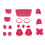 (Black) PS5 Controller Replacement Buttons L2 R2 Full Set Pink 2
