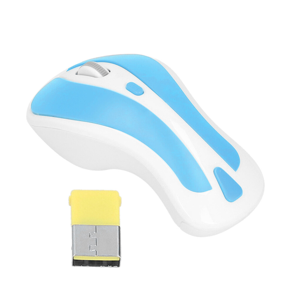 ( Blue) Wireless Mouse 2.4Ghz Portable For Win 2000/Xp/Vista/7 White/Blue 609610456353