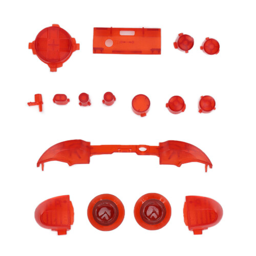 (Transparent White) Full Button Trigger Mod Kit for Xbox Series X/S Transparent Red