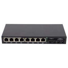 Ethernet Media Converter RJ45 10/100/1000M 2 Fiber 8 Ports Single Mode