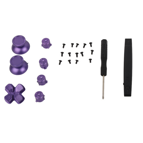 (Silver) Game Controller Aluminum Alloy Buttons Thumb Stick Replacement Parts