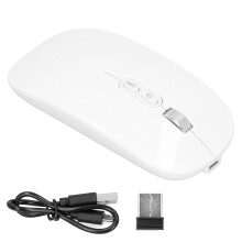 (White) Wireless Optical Mouse 2.4G Bluetooth 5.0 Dual Mode White