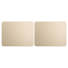 (Light Apricot) 2Pcs PVC Leather Waterproof Mouse Pad 27x21cm Light Apricot