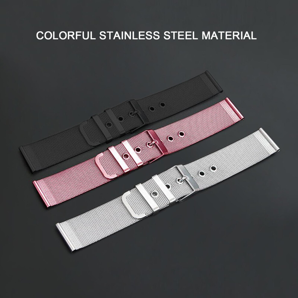 22Mm Stainless Steel Watch Band Quick Release Mesh Strap With Buckle 609610464723