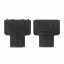 (Black) 2PCs RJ45 Ethernet Cable Adapter 1-in-2-out LAN Splitter
