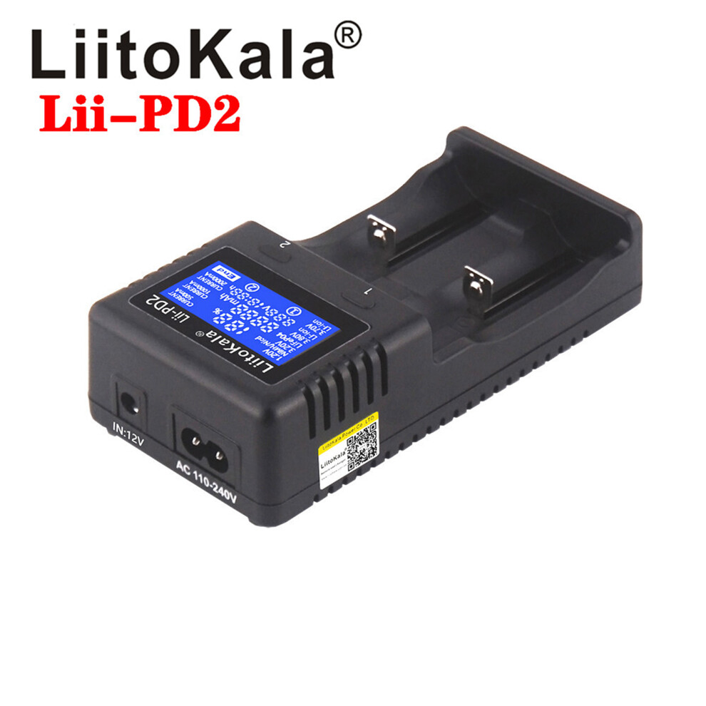 Liitokala Lii-Pd2 Smart Charger 26650 21700 Nimh 2 Slots Auto-Polarity 609610467526