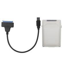 (White) 2.5in SATA USB3.0 HDD SSD Adapter Cable with Protection Box