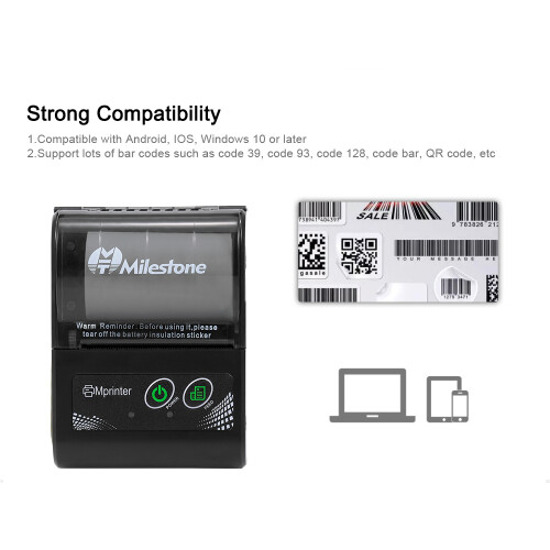 MHT-P10 Mini USB BT Thermal Printer 58mm for Android IOS 2