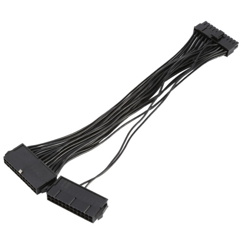 24Pin Mining Dual PSU Adapter ATX Power Cable 30cm 20+4pin 1