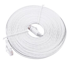 CAT6 RJ45 Flat LAN Cable UTP 1000M White 8m