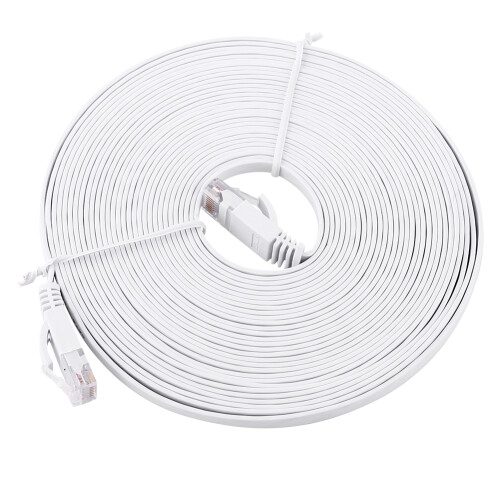 CAT6 RJ45 Flat LAN Cable UTP 1000M White 8m