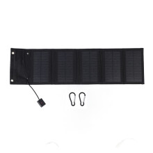 15W Portable Solar Panel with USB Black Foldable Water Resistant