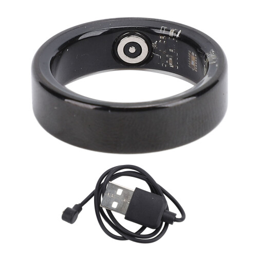 (9) Smart Ring Black Temp Sleep Tracking Step Counter Size 11