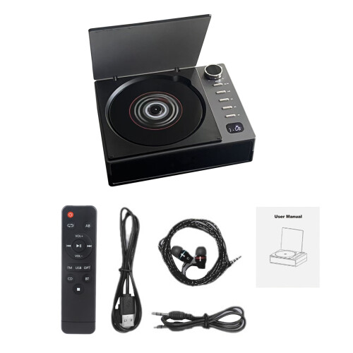 Portable CD player with speakers rechargeable BT remote