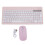 (Black) Wireless Keyboard Mouse Set 4 Channels Bluetooth Rechargeable Pink 1