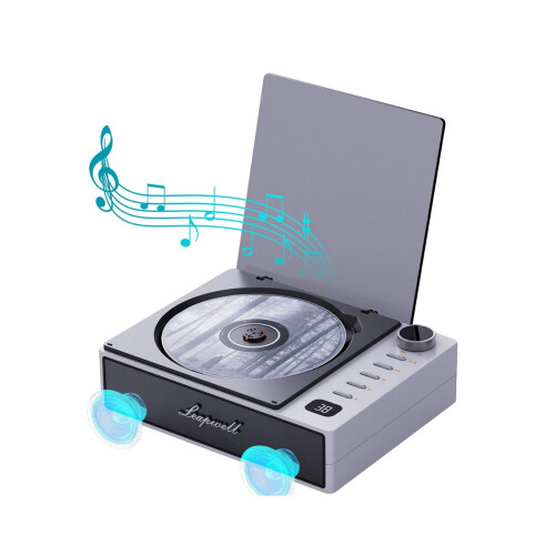 Portable CD player with speakers rechargeable BT remote 1
