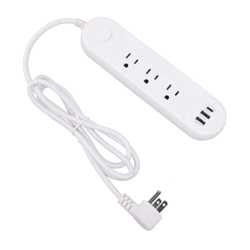 5FT 5-in-1 USB Power Strip 30W Type C A Flat Plug for Study Work 1