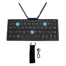 (Silver White) Portable Bluetooth Folding Keyboard Dark Gray