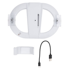 (Black) Schmales Konsolen-Regal mit RGB-Licht für Controller & Headset (Weiß)