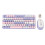 (Green) 2.4G Wireless Bluetooth Keyboard Mouse Combo 82 Keys Low Noise Violet 1