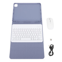 (Purple) Tastaturhülle mit Maus PU-Leder RGB für Pro Air 4 5 11 Lila