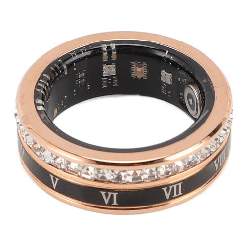 (Size 9) Rhinestone Smart Ring IP68 wasserfest Gold Gr. 9