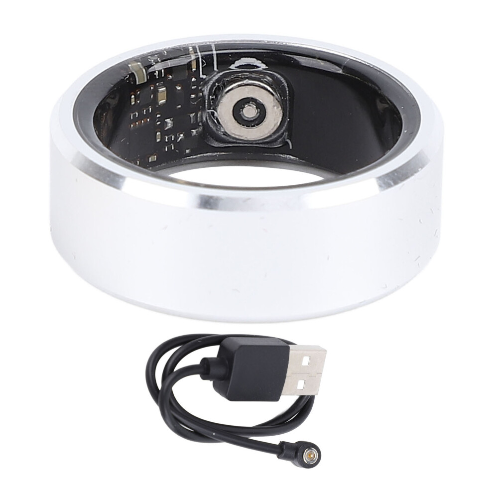 (Size 9 ) Smart Ring Health Tracker Ip68 Water Resistant Bluetooth 5.1 Silver 609610486053