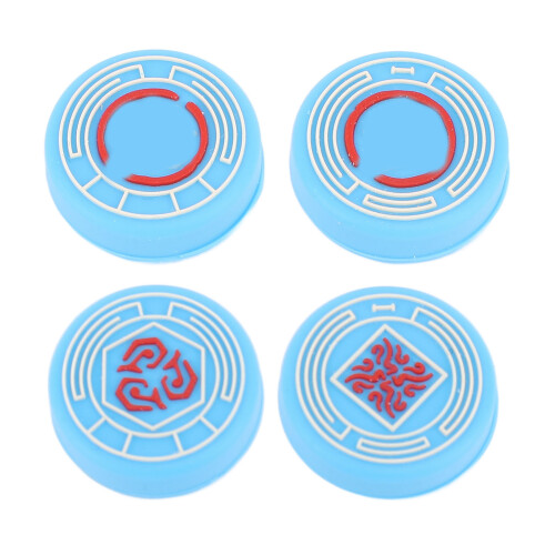(Blue) 4PCS Silicone Thumb Grips Set for Switch Pro Controllers Blue