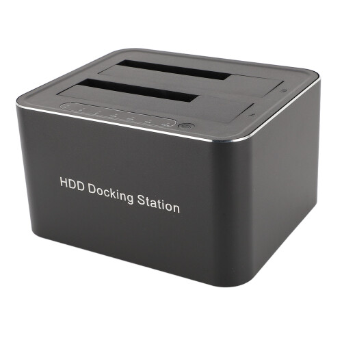 USB 3.0 Dual Bay HDD Docking Station with Clone Function 2.5in 3.5in 2