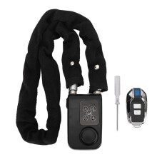 (Blue) Bike Lock Remote Anti Theft Vibration Alarm Stainless Steel Black